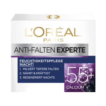 Loreal 55plus Calcium Anti ­Falten Experte Feuchtigkeitspflege Nacht, 50ml
